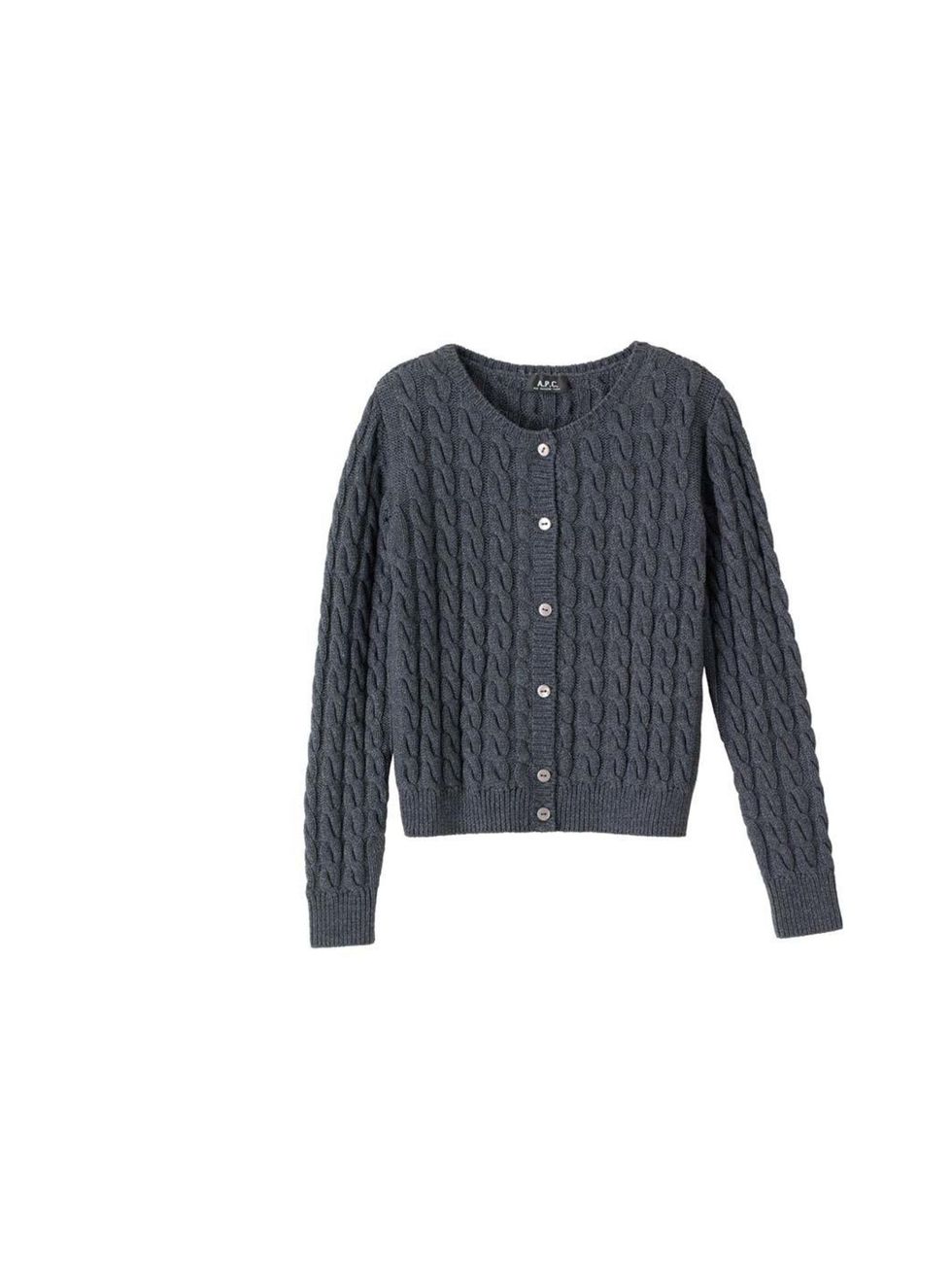 <p>Add a cable-knit cardigan into the mix for a more textured, layered outfit. We love this preppy crew neck in school uniform grey... <a href="http://www.apc.fr/wwuk/women/cardigans/little-cardigan-in-thick-cotton_pFVDD0007/colour-heathered-blue-grey_dBA
