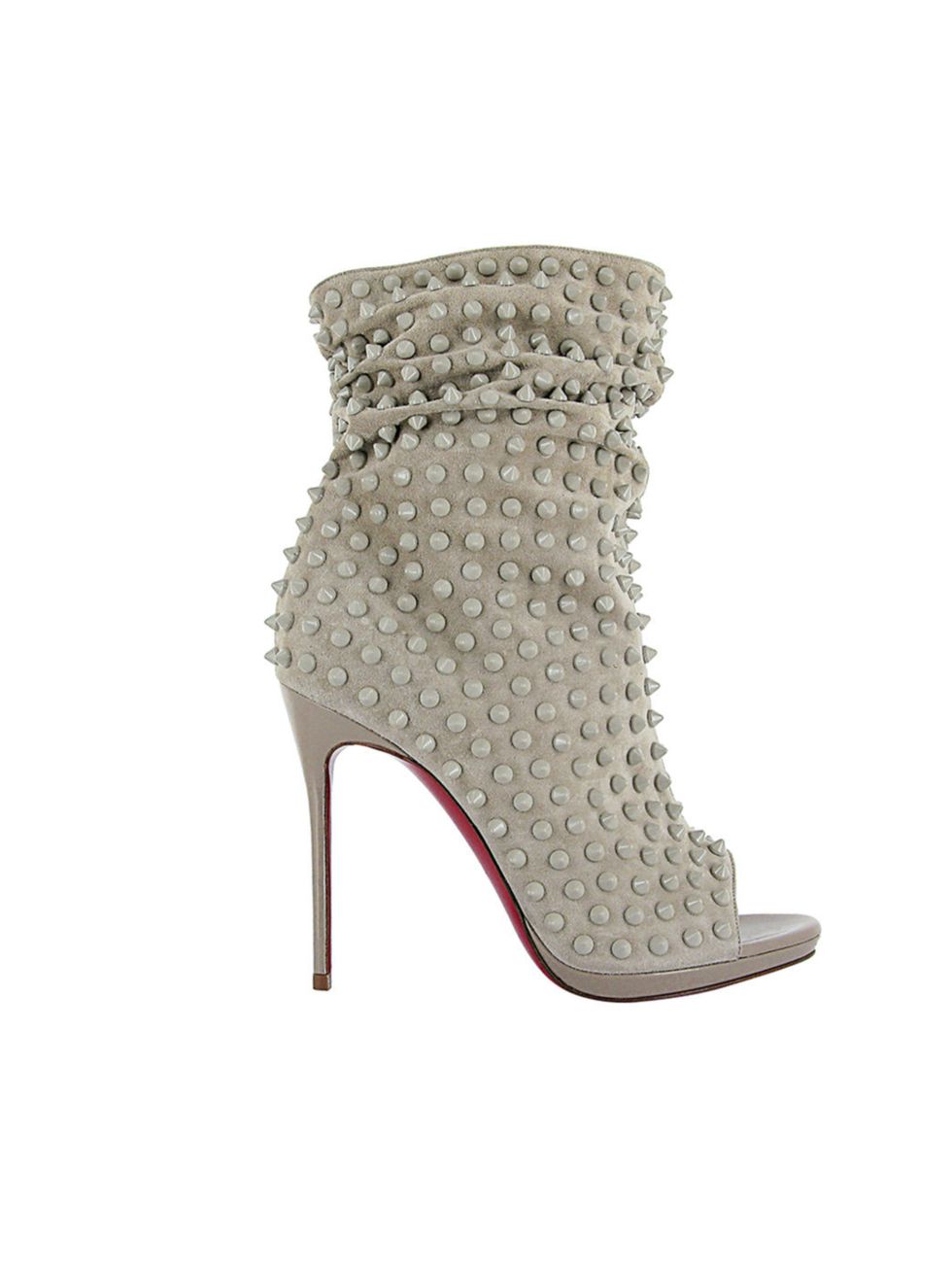 <p>Christian Louboutin Guerilla suede heels in stone, £1,235</p>