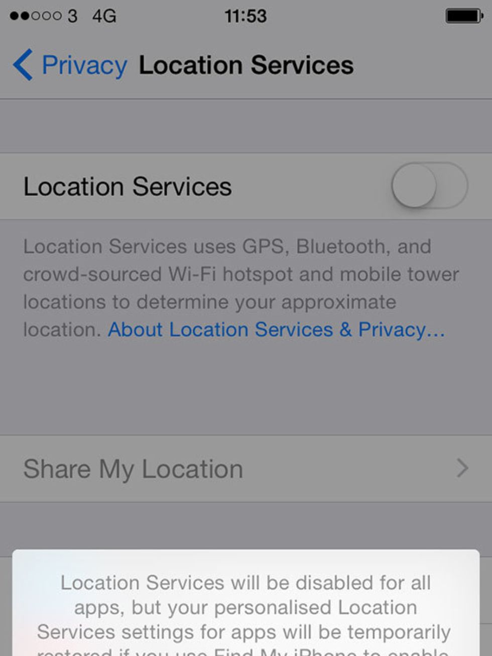 <p>4. Turn location services off</p>

<p>Surprisingly it&#39;s not just Google Maps that eats up your battery using your location, as many other apps do too. When you&#39;re not using it, save battery by going Settings &gt; Privacy &gt; Location Services.