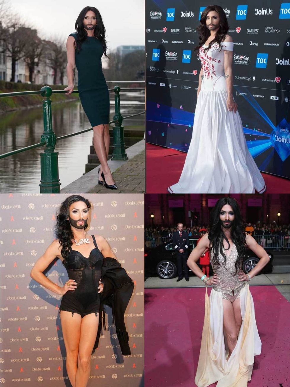 <p>How amazing is Conchita Wurst? The bearded drag queen won Eurovision this weekend and deftly fought back against intolerance too. We take a look at her wardrobe highlights...</p><p><a href="http://www.elleuk.com/style/occasions/festival-bands-to-watch-
