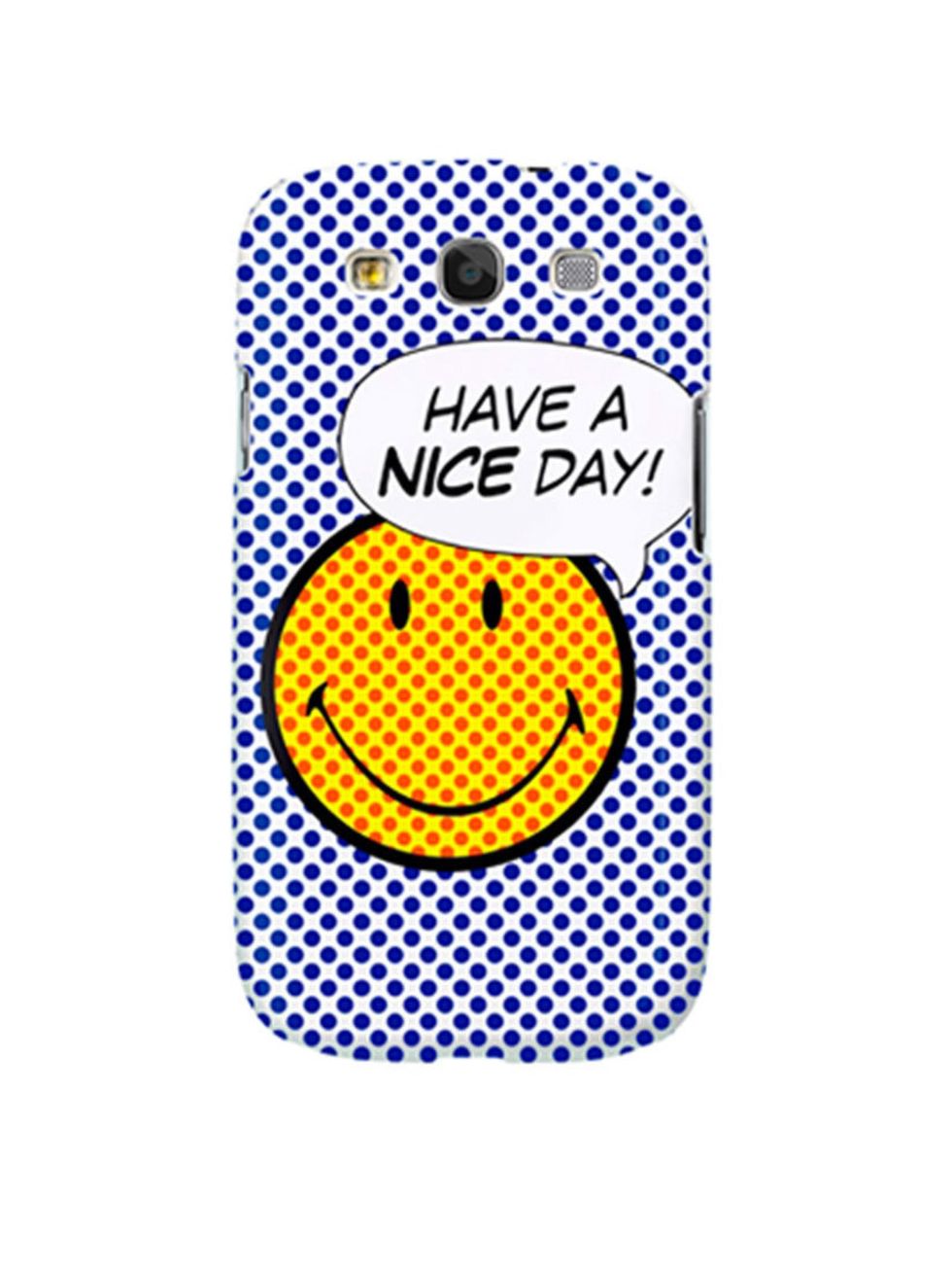 <p>Happy thoughts..</p><p>Smiley samsung Galaxy phone cover £21 <a href="http://www.case-scenario.com/en/smiley-/307-smiley-dots-3760154074865.html">Case Scenario</a></p>