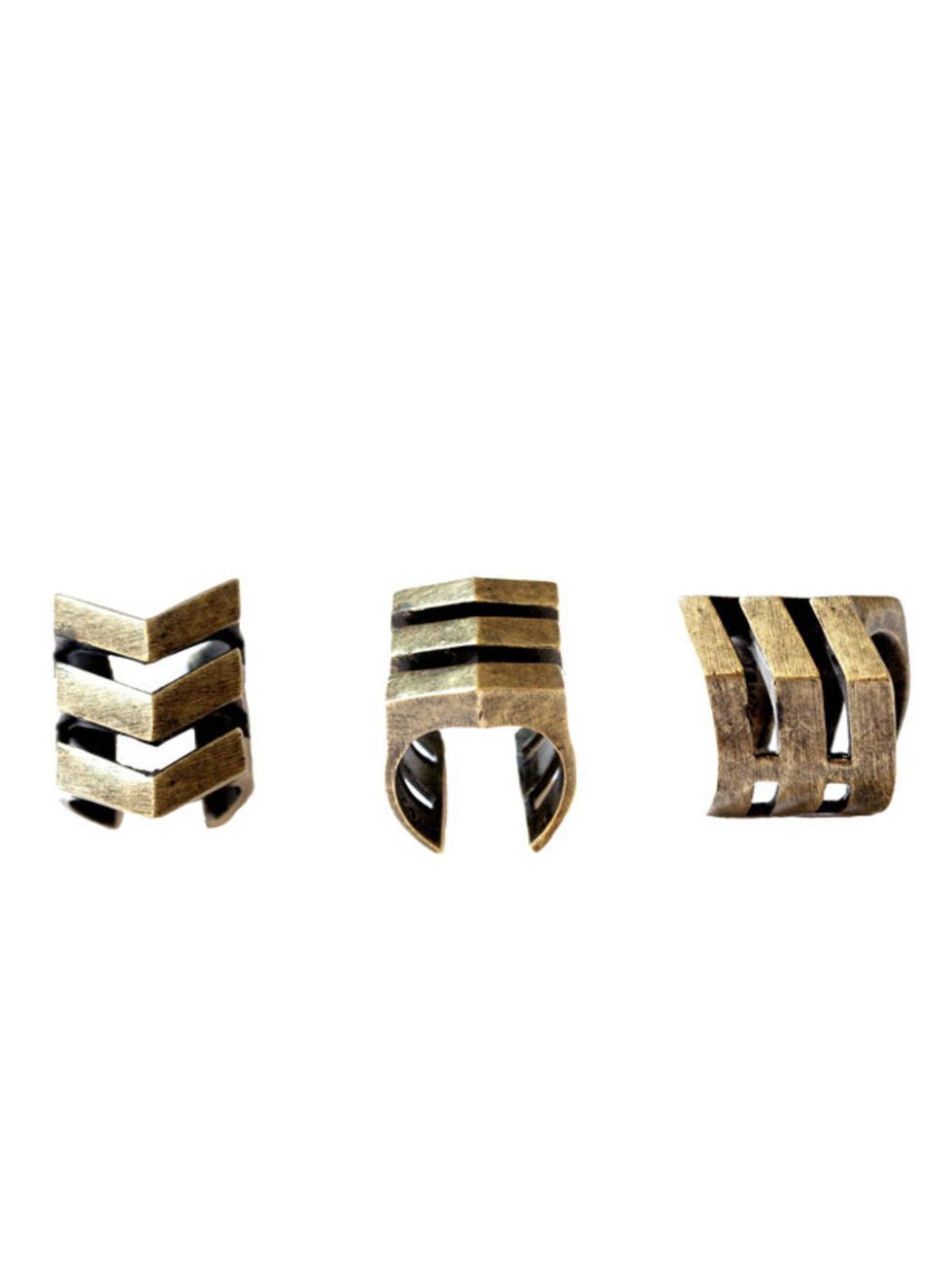 <p>Hot new label alert! LA jewellery brand Tom Tom has just landed on UK shores, and weve instantly fallen for its geometric rings Tom Tom chevron ring, £75, at <a href="http://www.nylaboutique.com/item.aspx?product_id=10139">Nyla Boutique </a></p>