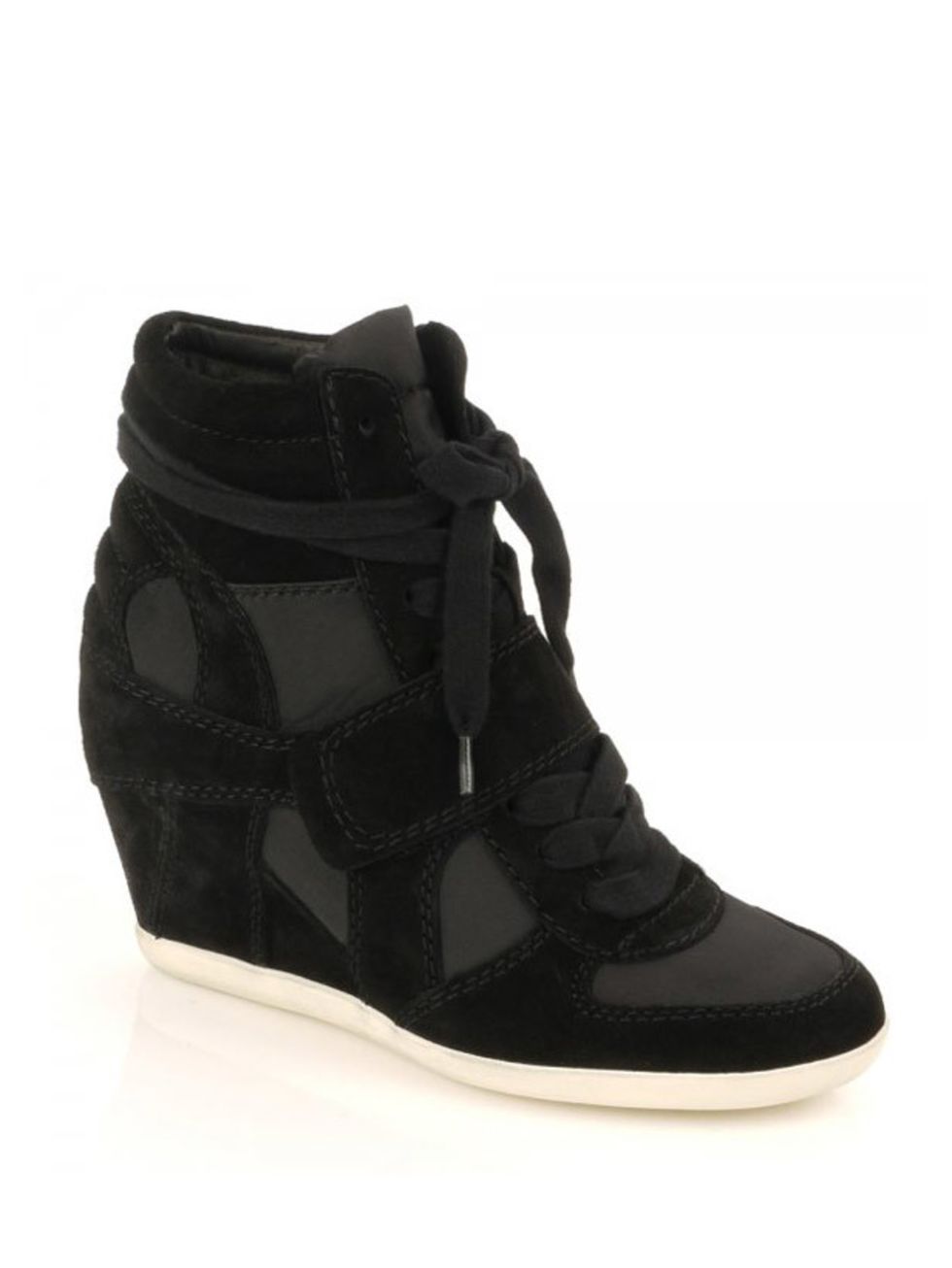 <p>Wedge trainers are the new must-have footwear amongst the fashion pack, so get in on the act early with this on-trend pair by ASH <a href="http://www.ashfootwear.co.uk/womens-c1/wedges-c22/ash-biba-low-wedge-black-suede-nylon-trainer-p204">ASH</a> sue