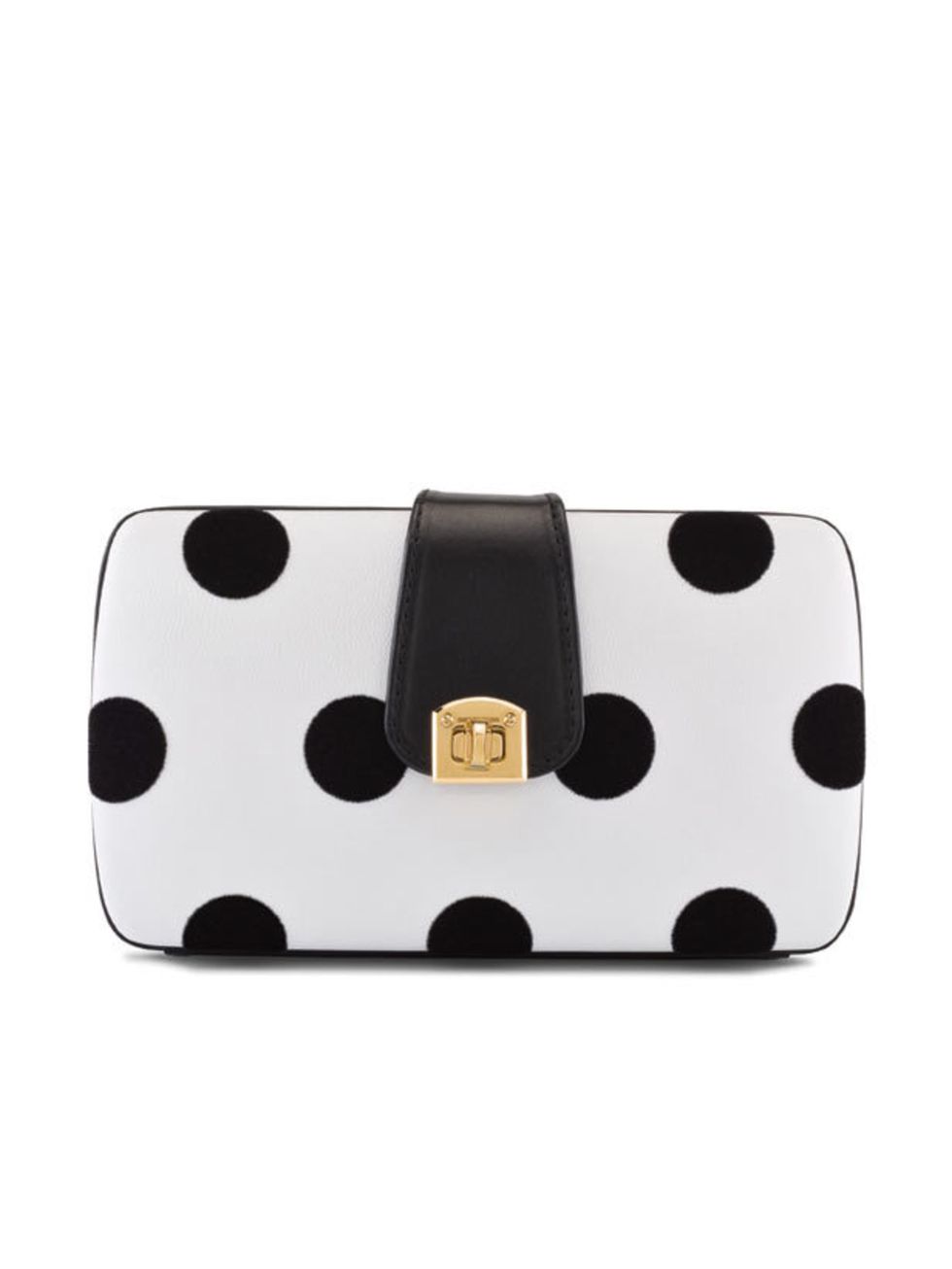 <p>Sergio Rossi polka dot clutch, £750, for stockists call 0207 811 5950</p>