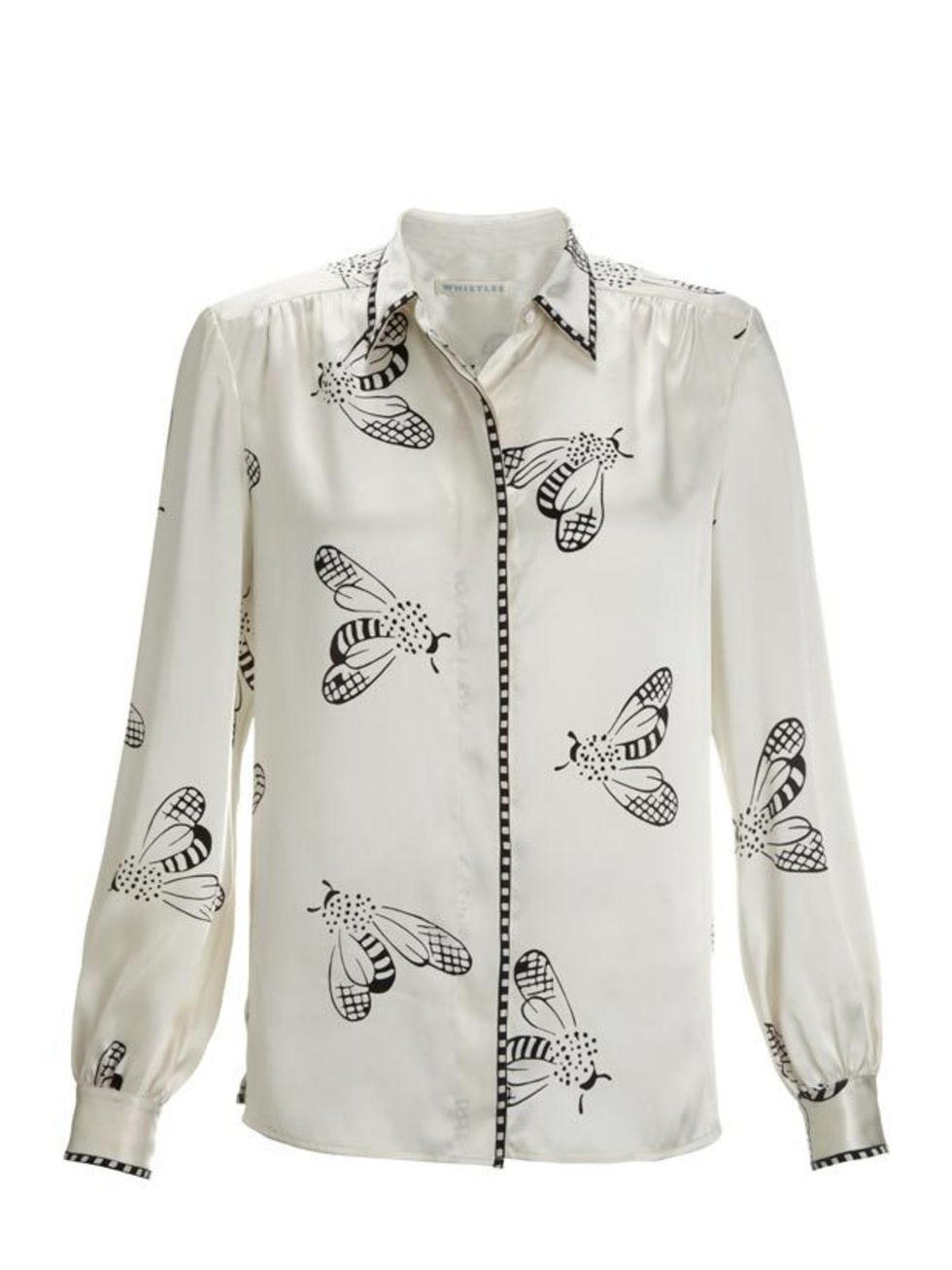 <p>Whistles bee print blouse, £125, for stockists call 0845 899 1222</p>