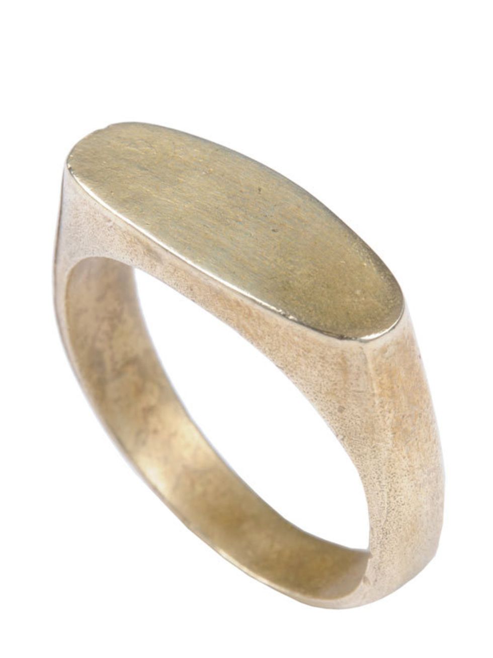 <p>Add a touch of low-key luxe to any outfit with this simplistic, boyish ring Mirabelle gold ring, £45, for stockists call 0207 607 7732</p>