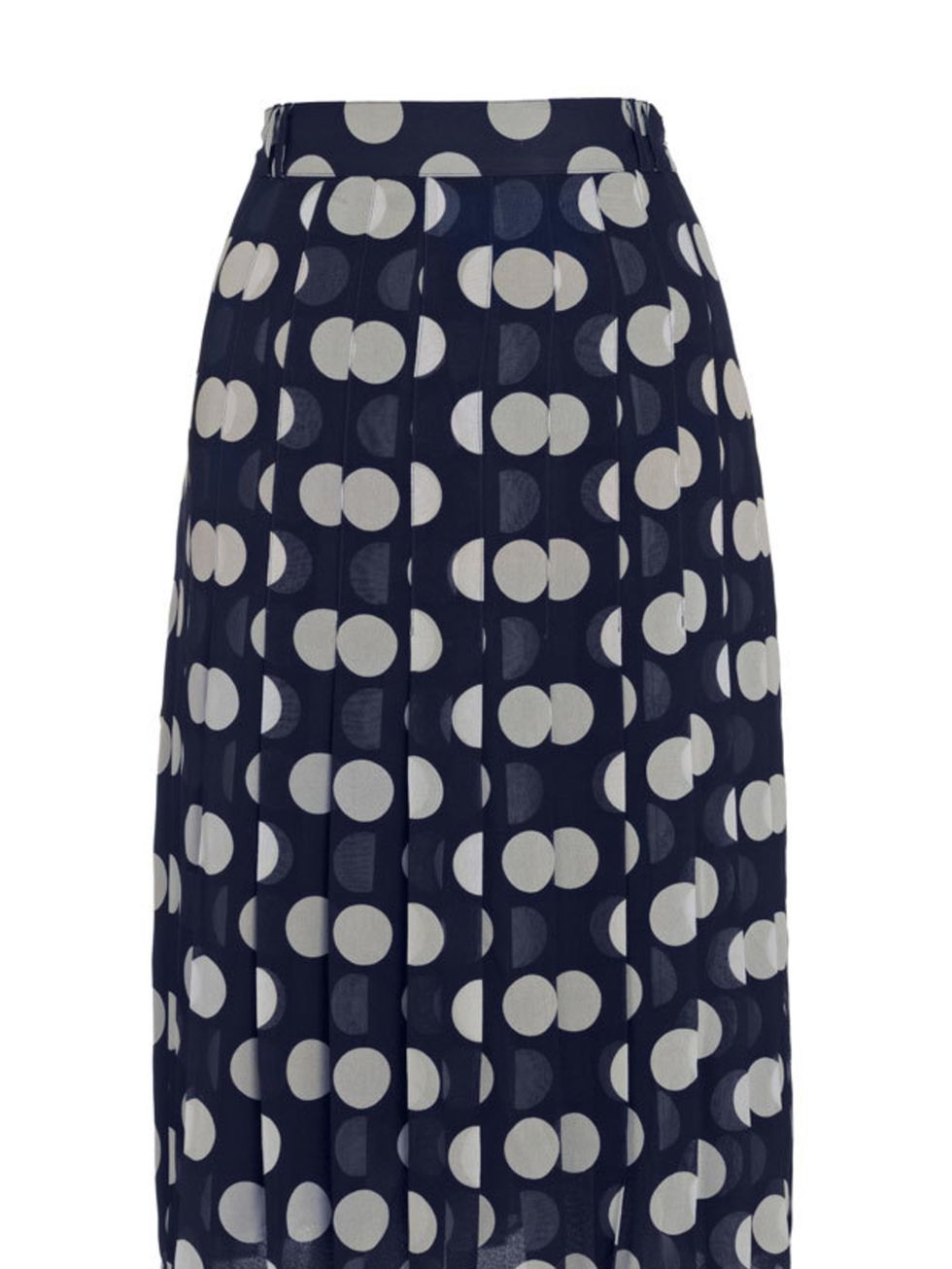 <p><a href="http://www.whistles.co.uk/fcp/categorylist/dept/shop?resetFilters=true">Whistles</a> polka dot skirt, £110</p>