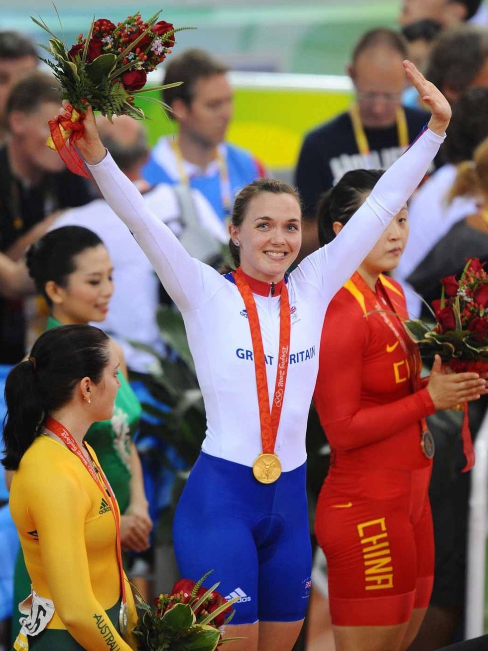 <p>Victoria Pendleton wins the gold medal in the Women's Sprint at the Beijing Olympic Games, August 2008.</p>