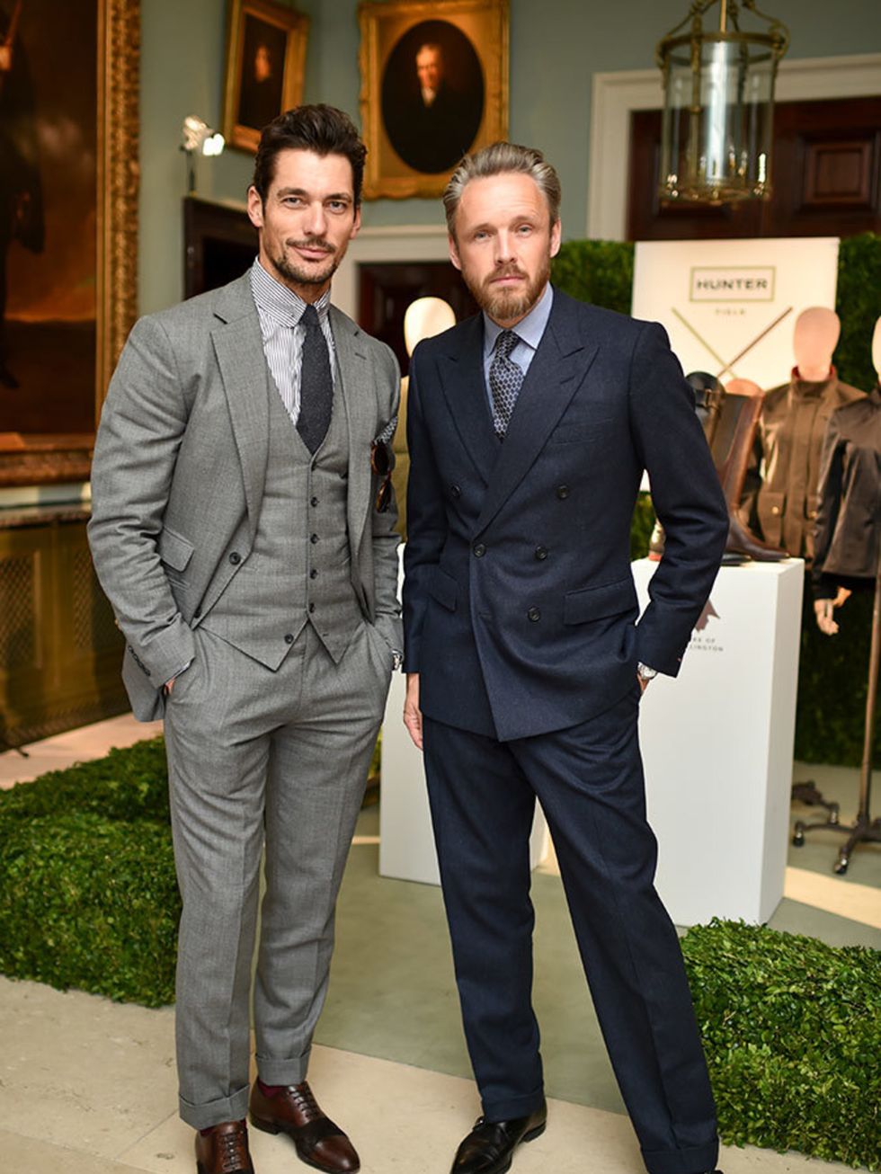 David Gandy and Alasdhair Willis at the LC:M s/s16 Duke of Wellington party, June 2015