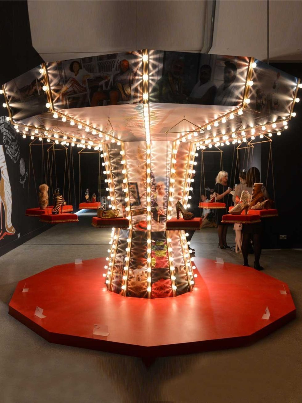 <p>The carousel display at the Louboutin exhibition</p>
