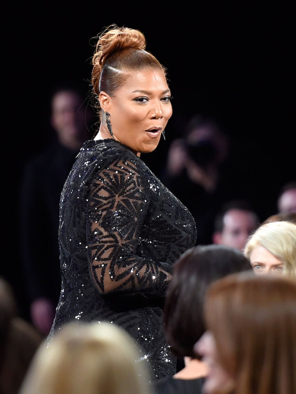 Queen Latifah just after hearing she'd won Best Actress In A Limited Series.