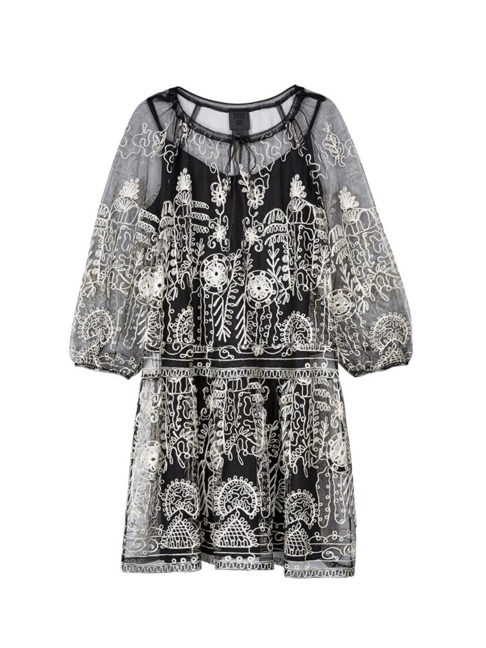 <p>Anna Sui Dress, £280 at <a href="http://www.veryexclusive.co.uk/anna-sui-chainstitch-embroidered-mesh-dress-black/1600050513.prd" target="_blank">veryexclusive.co.uk</a> </p>

<p>Day: dress over jeans is the new way dressing down - pair this with a <a 