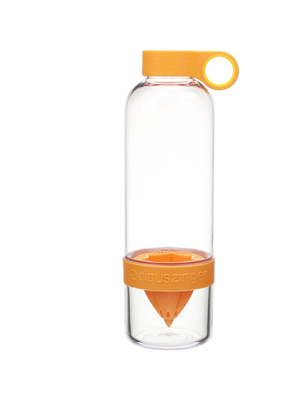 <p>A genius contraption, juice the citrus fruit of your choice in the bottom section and leave in place. Flip the bottle the right way up and fill with water. Et voila - health lemon water to hand.</p><p><a href="http://www.amazon.co.uk/Citrus-Zinger-Wate