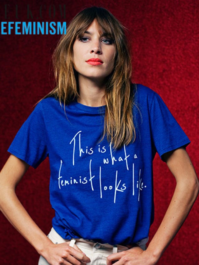 alexa-chung-elle-feminism-t-shirt