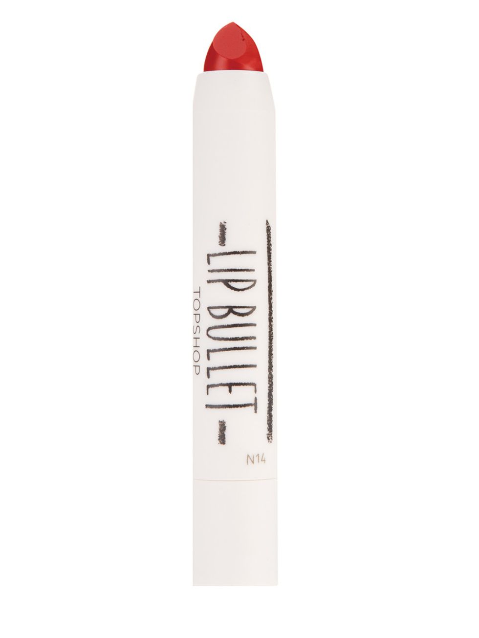 <p><strong><a href="http://www.topshop.com/en/tsuk/category/make-up-431/lips-471/lip-bullets-1885830?geoip=noredirect">Topshop Lip Bullet, £8.00</a></strong></p><p>Topshop is the surprising lipstick success story in recent history. Their angled bullets fe