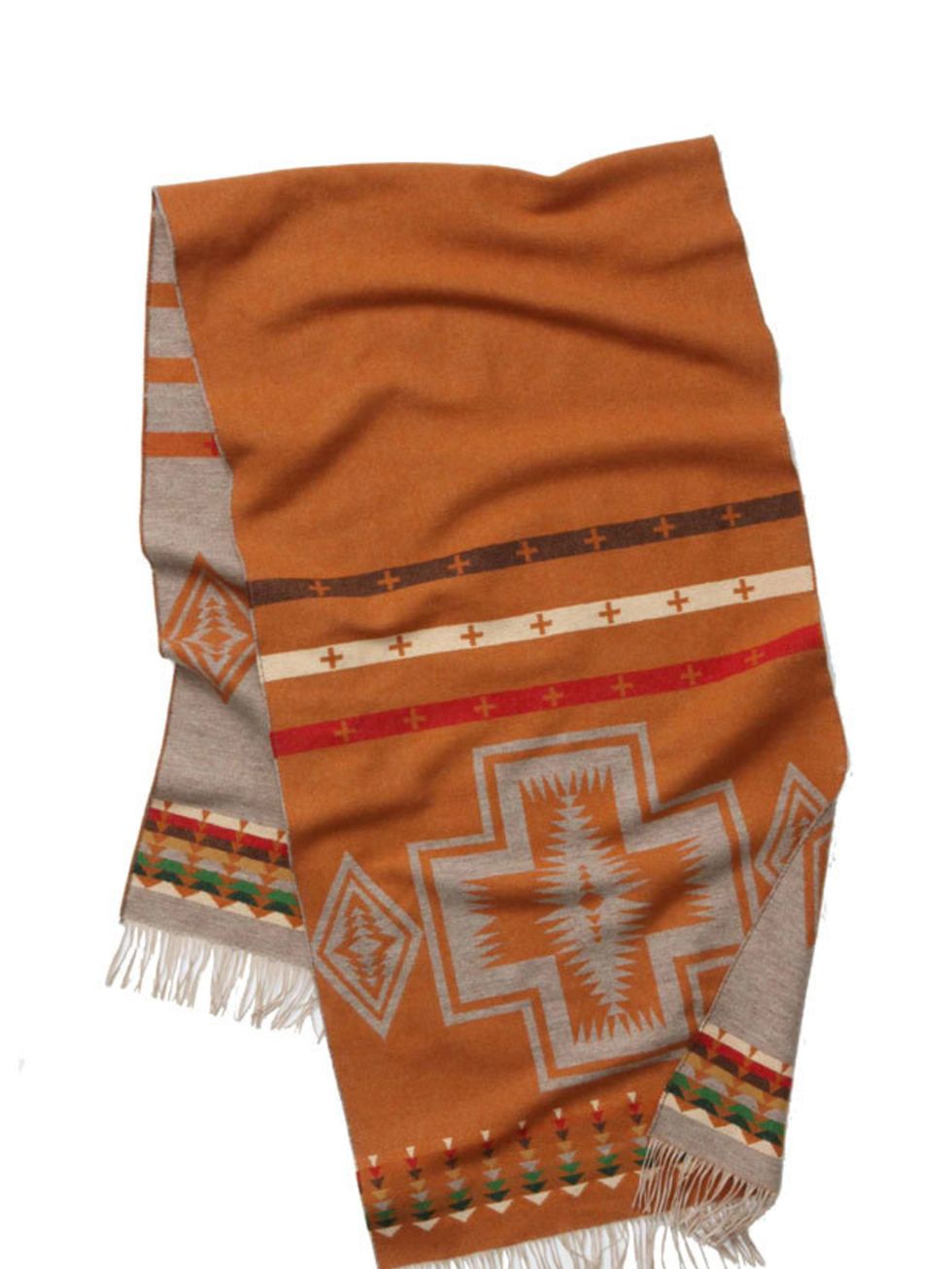 <p>Pendleton Navajo wool scarf, £88, at <a href="http://www.anthropologie.eu/en/uk/scarves/canyon-de-chelly-scarf/invt/7153436510001/&amp;bklist=&amp;colour=Orange">Anthropologie</a></p>
