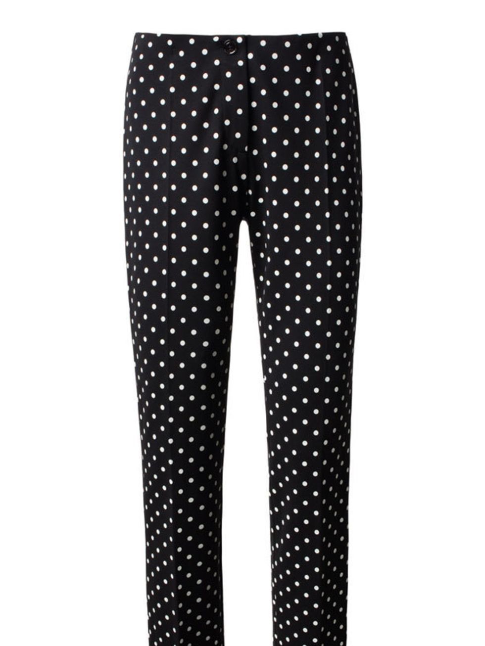 <p>These spotty trousers perfectly sum up why we love cruise collections. So chic, so covetable and perfect for now or spring. We love Marc Cain polka dot trousers, £189, for stockists call 01704 823 005</p>