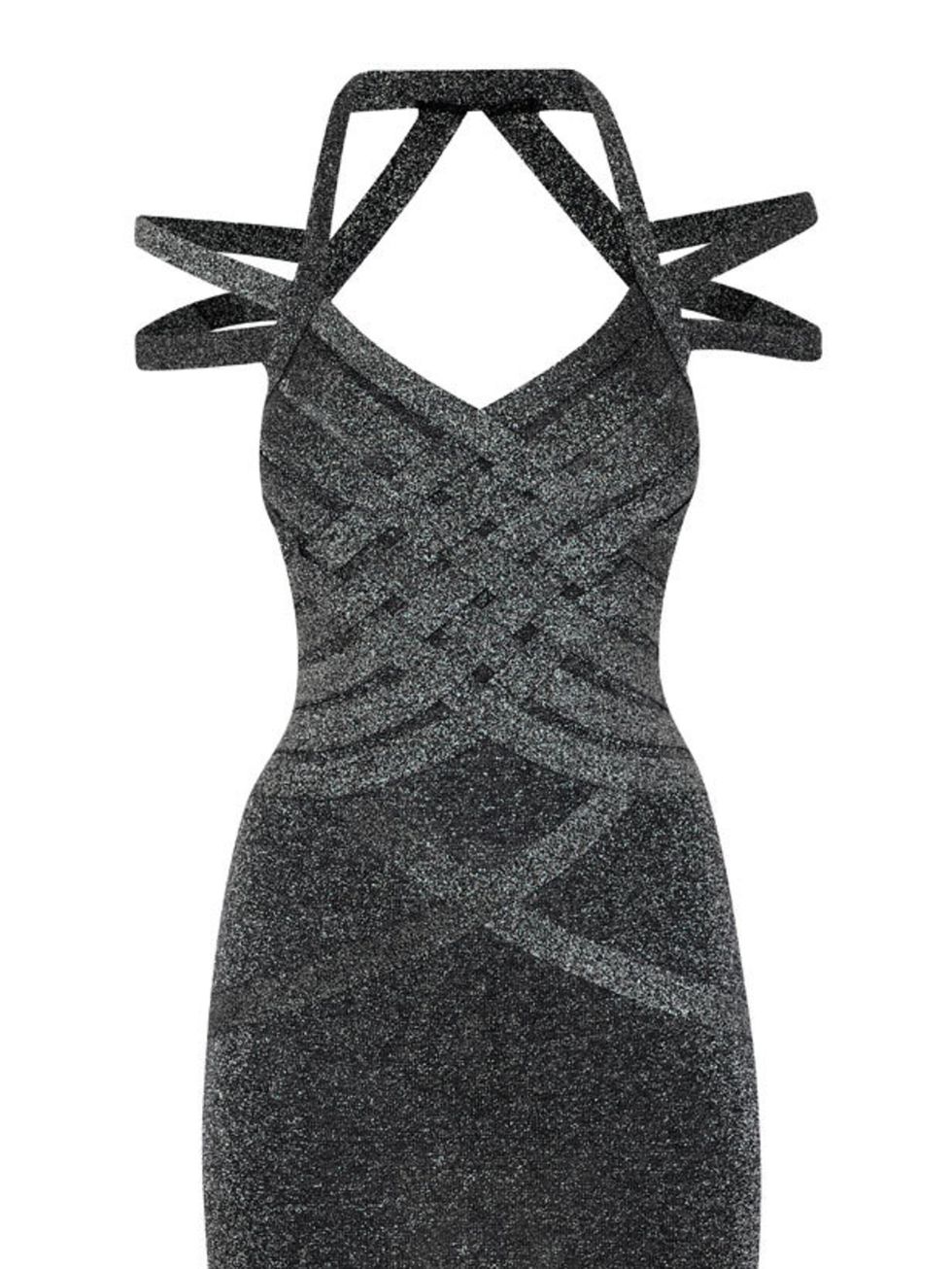 <p>House of Dereon bandage dress, £100, at <a href="http://www.selfridges.com/en/Womenswear/Strappy-shimmer-dress_143-3002410-H114020/">Selfridges</a></p>