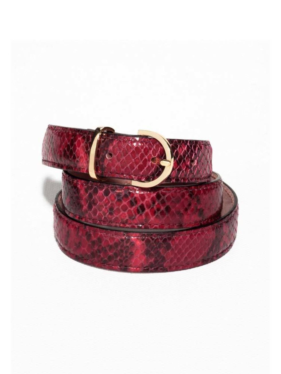 <p><a href="http://www.stories.com/gb/Accessories/All_accessories/Faux_Snake_Leather_Belt/590769-108675540.1" target="_blank">& Other Stories</a> belt, £29</p>