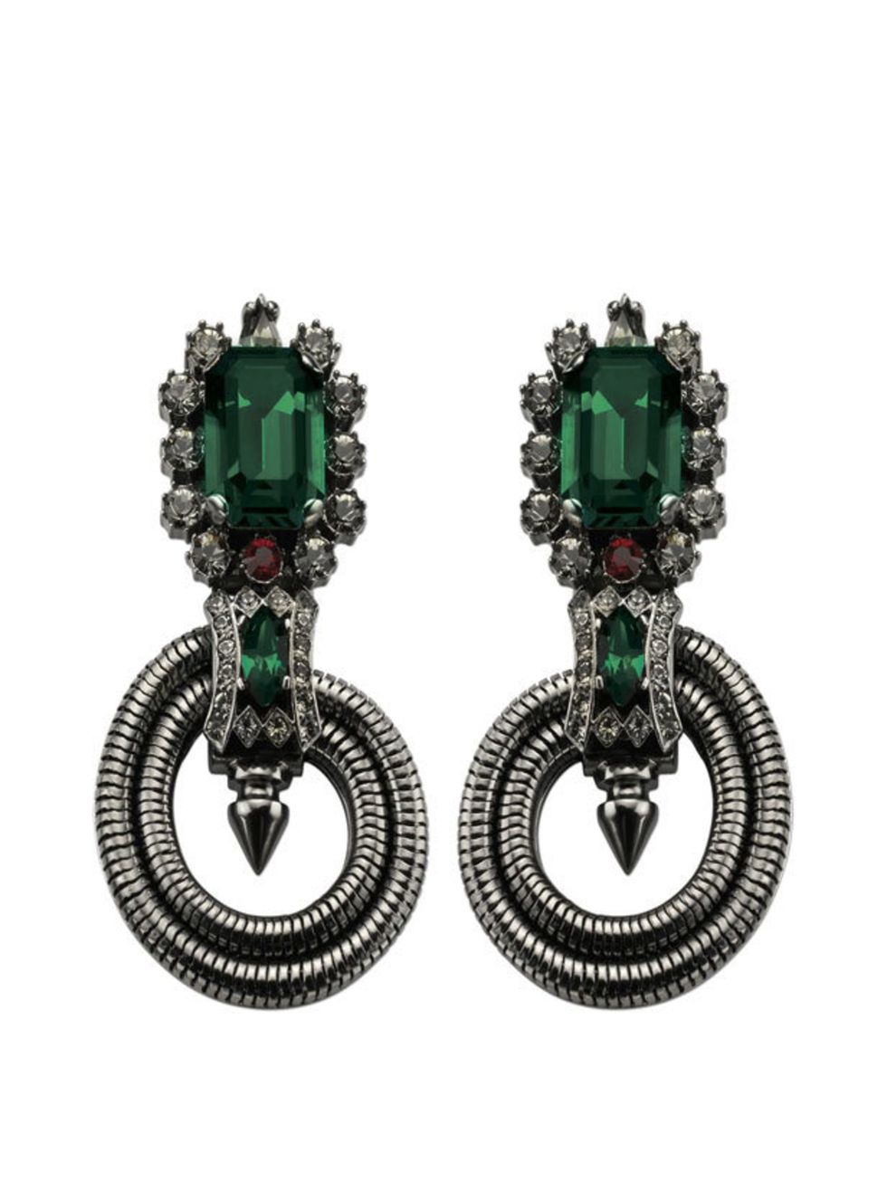 <p>Mawi 'Cobra Hematite' crystal earrings, £432, at <a href="http://www.kabiri.co.uk/designers/cobra-hematite-crystal-earrings.html">Kabiri</a></p>