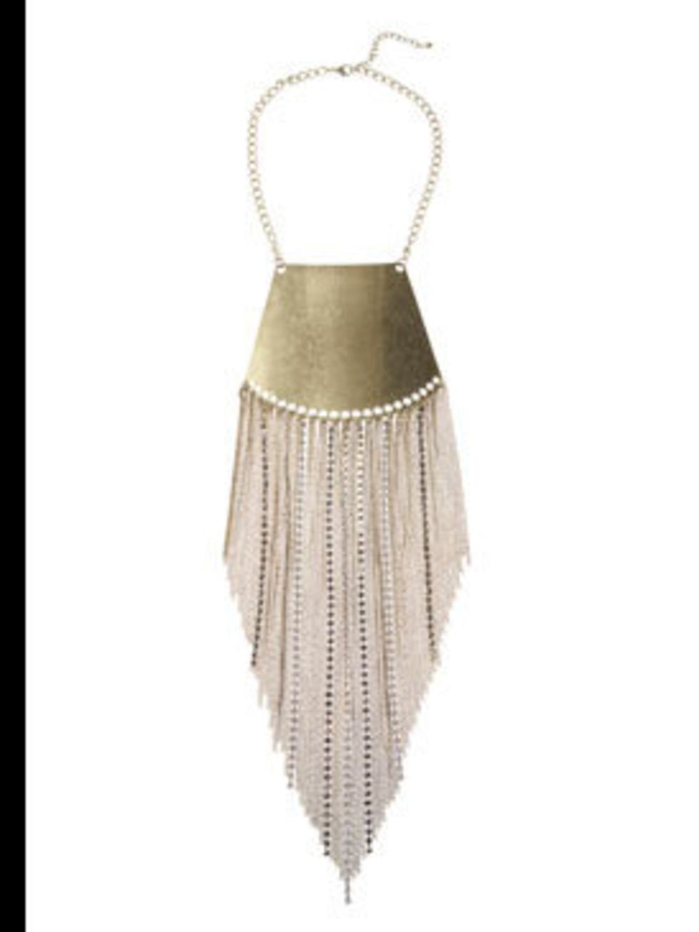 <p>Breast plate necklace, £50, Freedom at Topshop (0845 121 4519)</p>