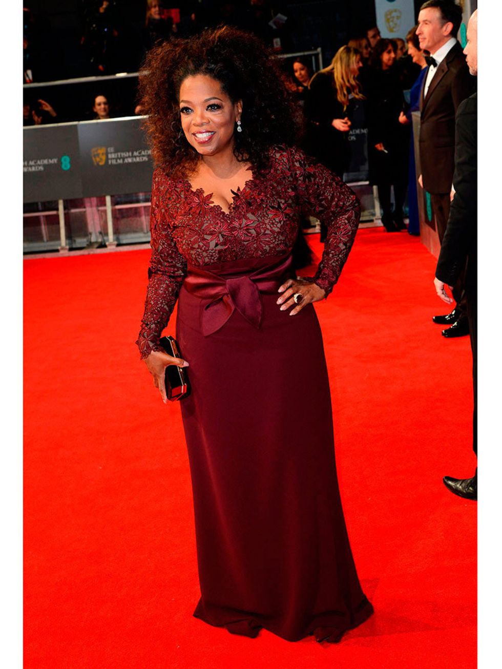 <p>Oprah Winfrey wears <a href="http://www.elleuk.com/catwalk/designer-a-z/stella-mccartney/spring-summer-2014">Stella McCartney</a> at the BAFTA Awards, 2014.</p><p><a href="http://www.elleuk.com/star-style/news/bafta-nominations-awards-ceremony-2014"></