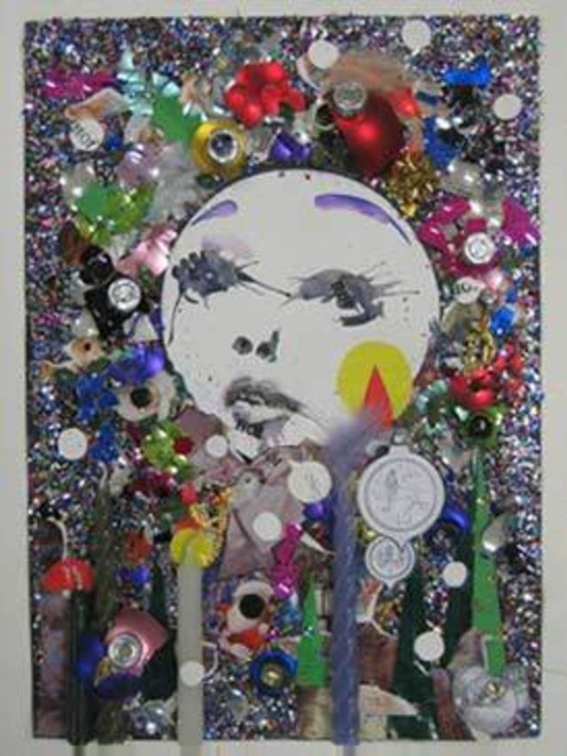 <p>Shes created a greeting card exclusively for the Royal College of Art, where she is tutor on the Fashion Womenswear course.</p><p>Entitled Ho, Ho, Ho, the festive design is a collage of glitter, broken baubles, candles and Christmas decorations. At th