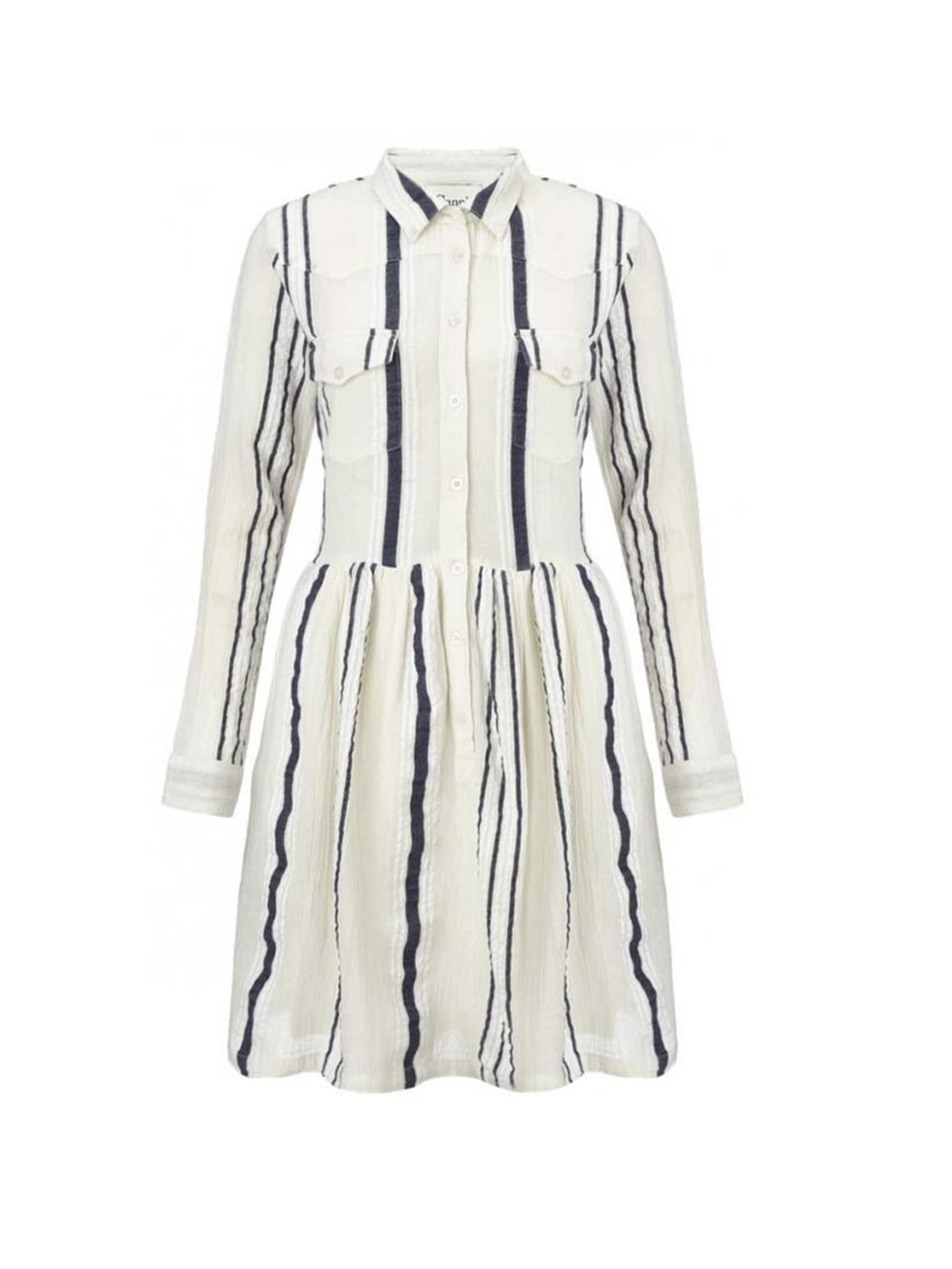 <p>Pair with tan ankle boots and layers of gold jewellery.</p><p>Ganni dress, £110 at <a href="http://www.atterleyroad.com/linen-stripe-dress-1.html">Atterley Road</a></p>