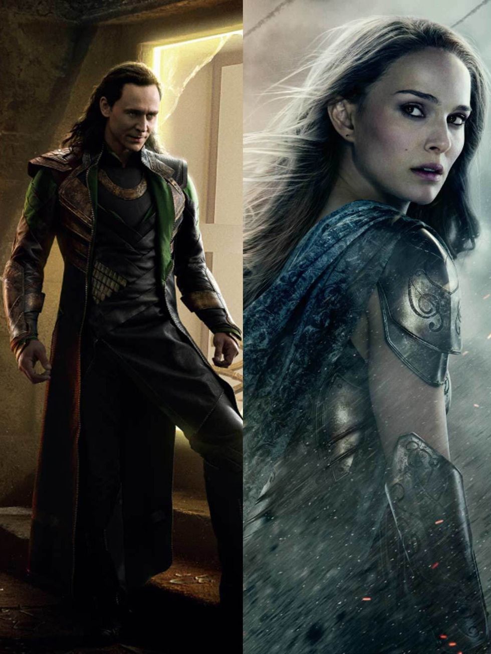 <p>Natalie Portman and Tom Hiddleston in Thor</p>