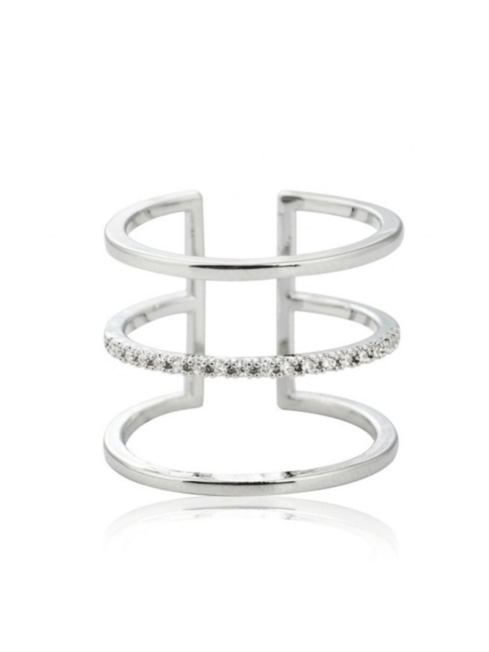 <p><a href="http://www.astridandmiyu.com/silver-rhodium-plated-brass-cubic-zirconia-diamante-statement-ring" target="_blank">Astrid & Miyu </a>ring, £59</p>
