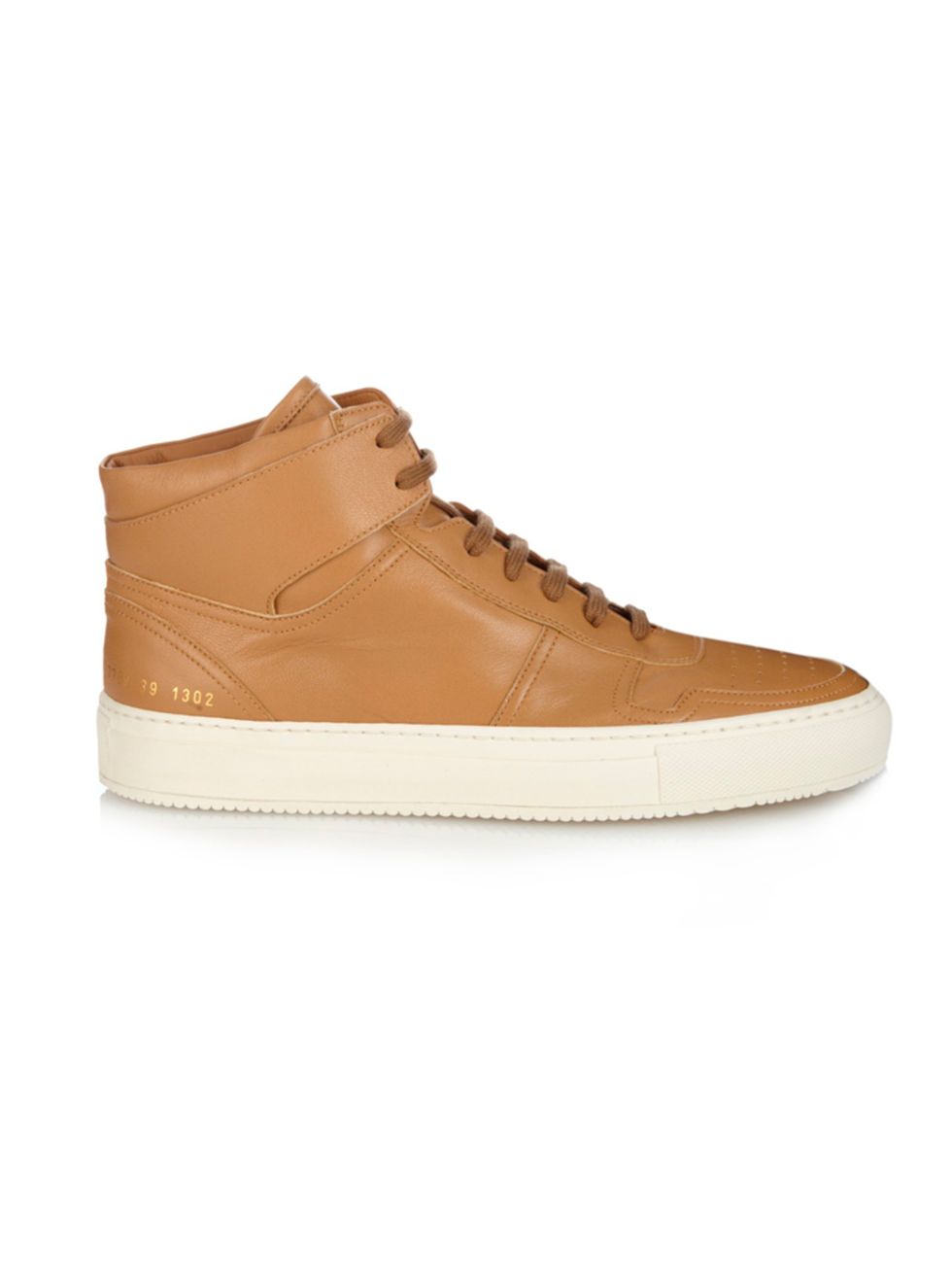 <p>Common Projects trainers, £325, from <a href="http://www.matchesfashion.com/products/Common-Projects-Bball-leather-high-top-trainers-1025751" target="_blank">Matchesfashion.com</a></p>
