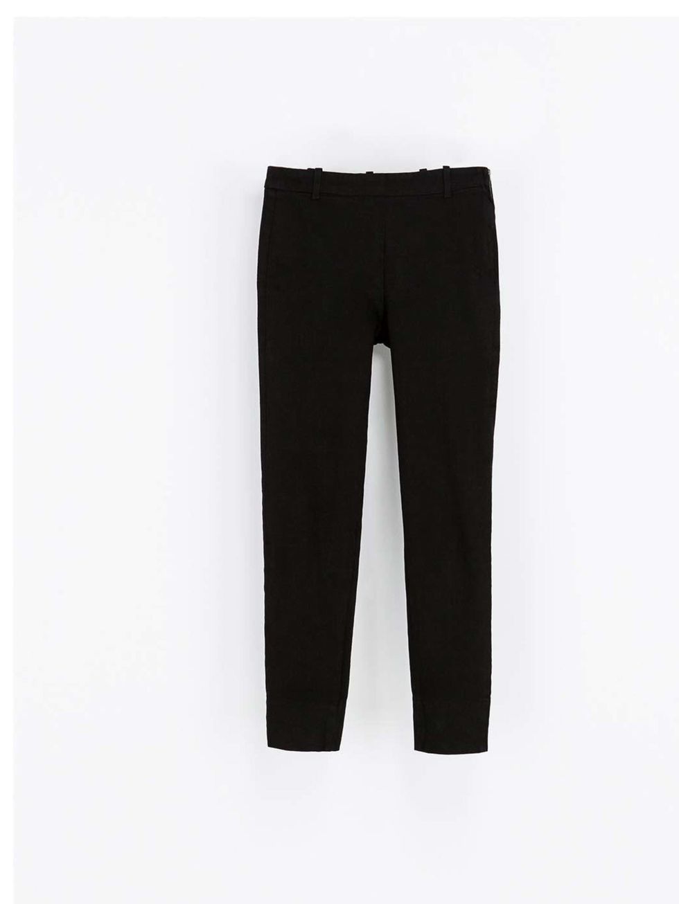 <p>Wear with a pair of basic black tailored trousers. Ideal for day and night.</p><p><a href="http://www.zara.com/uk/en/woman/trousers/jeans-with-side-zip-c436519p1607008.html">Zara</a>, £9.99</p>
