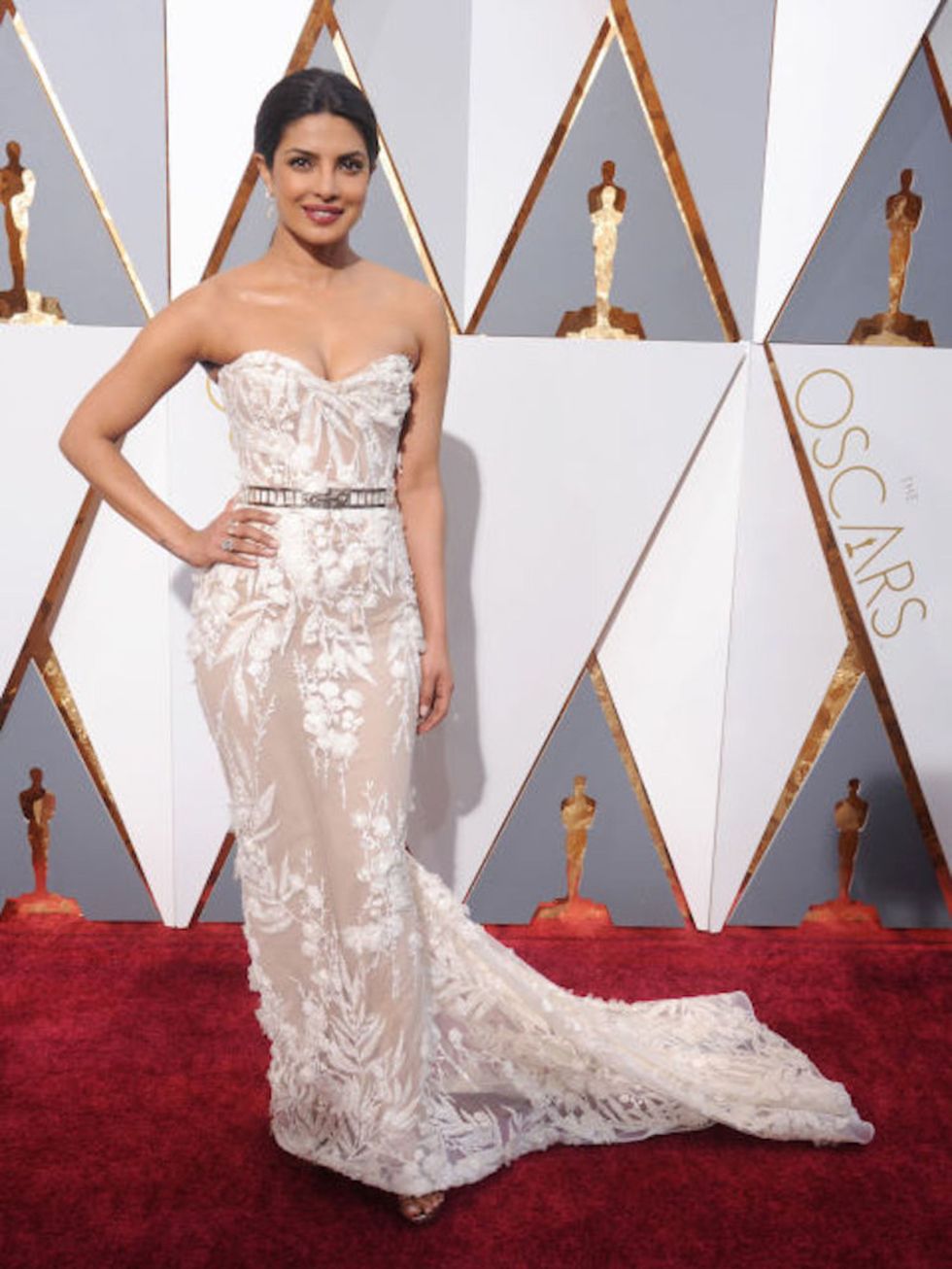 At the Oscars on Feb. 28 in Hollywood, Priyanka wore a Zuhair Murad gown that she chose for its comfort and femininity.
