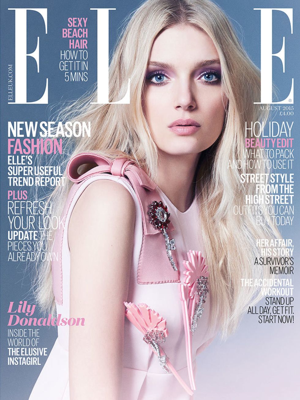<p>Lily Donaldson on the cover of <a href="http://www.elleuk.com/now-trending/model-lily-donaldson-august-2015-british-elle-magazine-cover">ELLE&#39;s August Issue 2015</a></p>