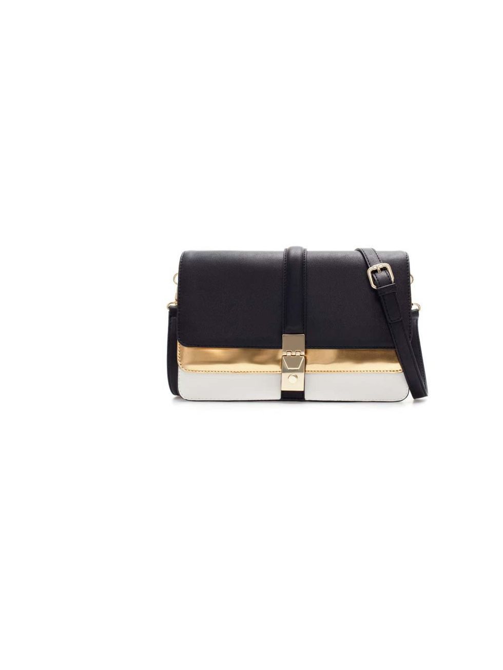 <p>Commissioning Editor Hannah Swerling has her eye on this Zara bag - a monochrome classic with a nod to this season's trend for metallics.</p><p><a href="http://www.zara.com/uk/en/new-collection/woman/handbags/city-bag-with-two-metallic-foldover-flaps-c