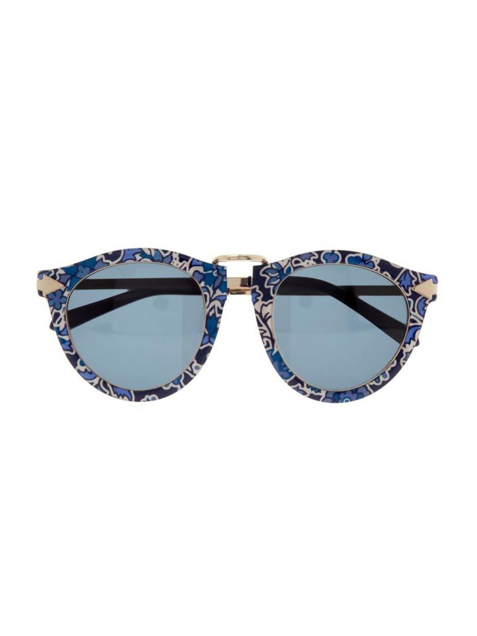 <p>A masculine shape reworked in Liberty's signature floral print.</p>

<p><a href="http://www.liberty.co.uk/fcp/product/Liberty//Blue-Liberty-Print-Harvest-Sunglasses/123060" target="_blank">Karen Walker x Liberty</a> sunglasses, £210</p>