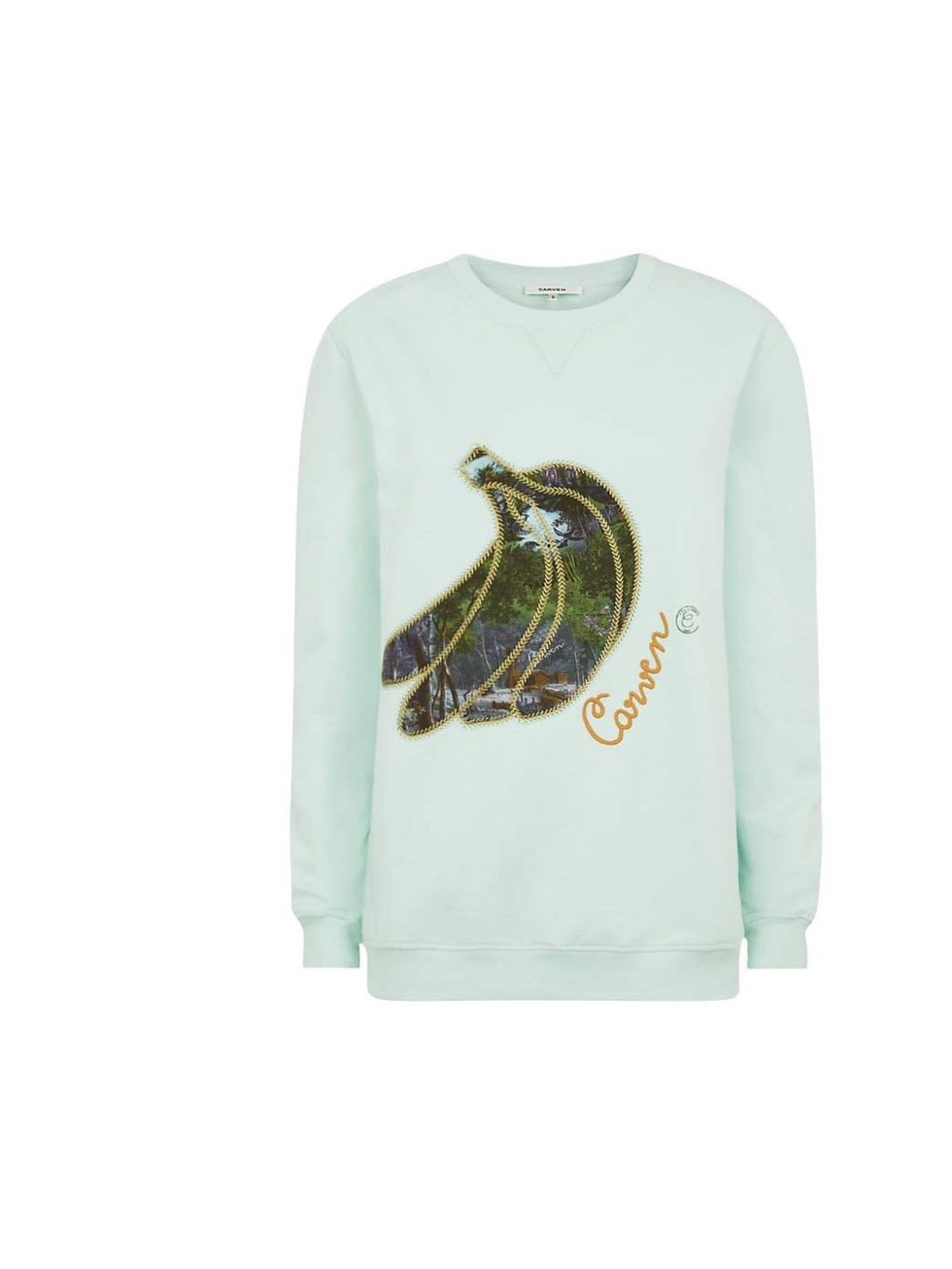 <p>Go bananas for this off-beat knit.</p><p>Carven sweatshirt, £180 at <a href="http://www.harrods.com/product/banana-sweater/carven/000000000003574402">Harrods.com</a></p>