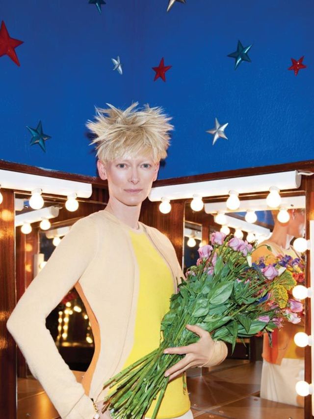 <p>Tilda Swinton modelling a design from The Archive Project</p>