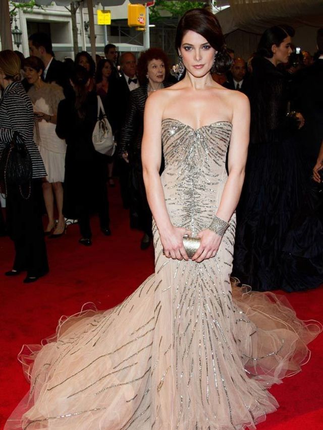 <p>Ashley Greene in a Donna Karan gown at the 2011 Met Ball</p>
