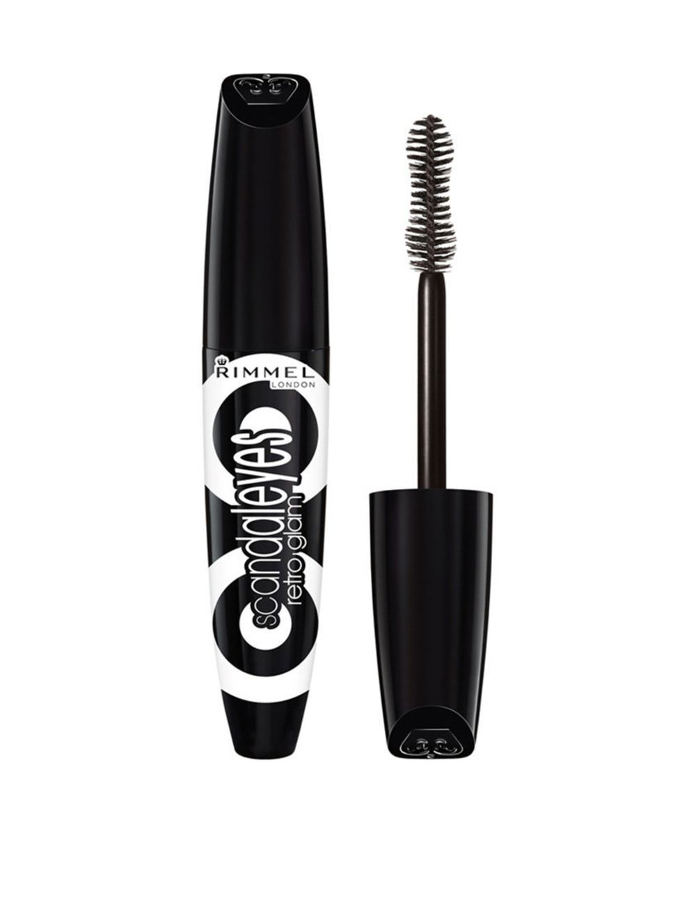 <p><a href="http://www.boots.com/en/Rimmel-London-Scandaleyes-Retro-Glam-Mascara_1364903/">Rimmel Scandaleyes Retro Glam Mascara in Black, £6.99.</a></p><p>Wiggle the wand from the base of your lashes upwards and for a fan-lash effect.</p>
