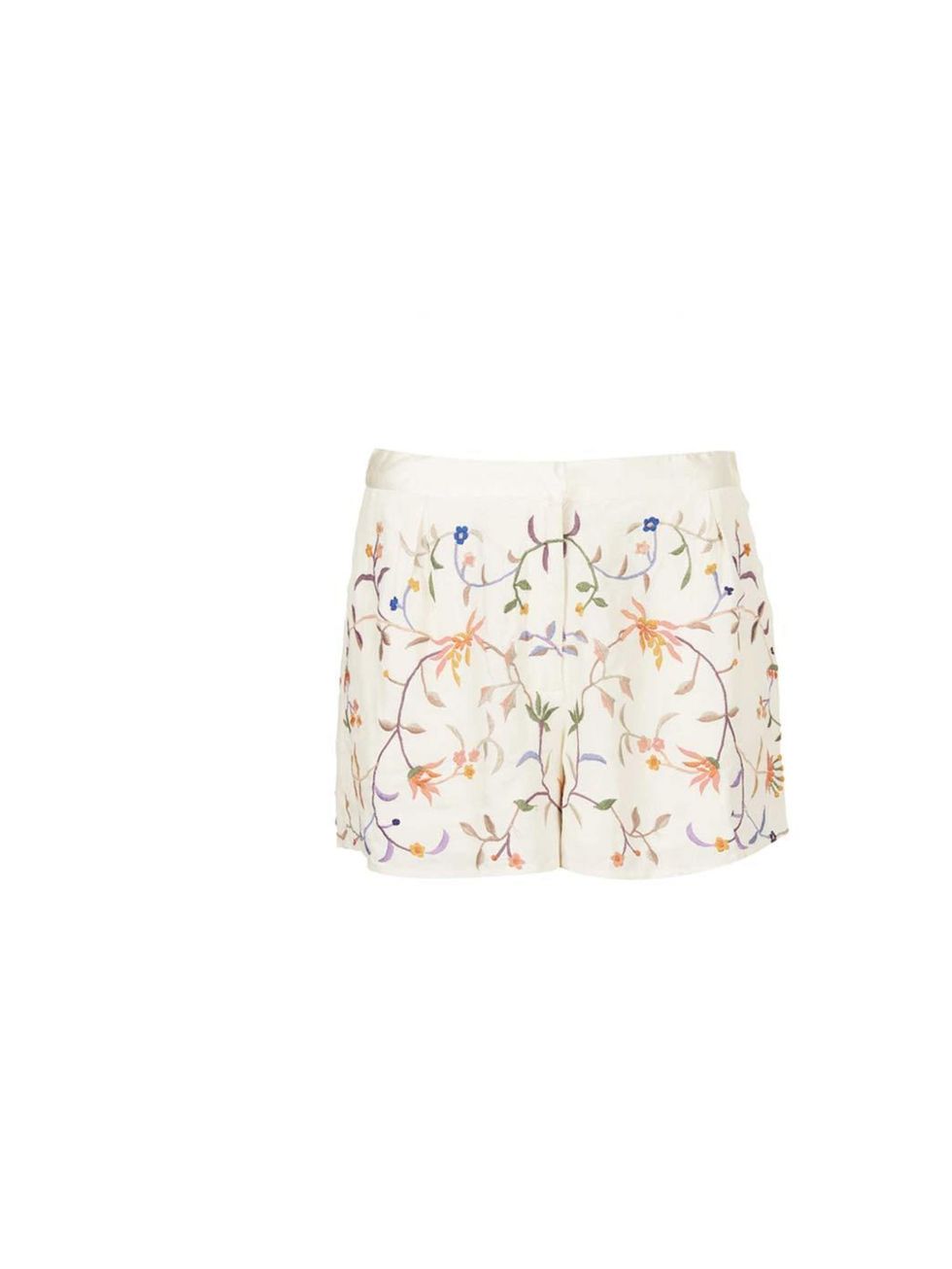 <p>Fashion Features Assistant Jules Kosciuczyk has her eye on these embroidered floral shorts; pair with a tucked-in white vest or loose denim shirt.</p><p><a href="http://www.topshop.com/en/tsuk/product/clothing-427/shorts-448/embroidered-floral-short-20