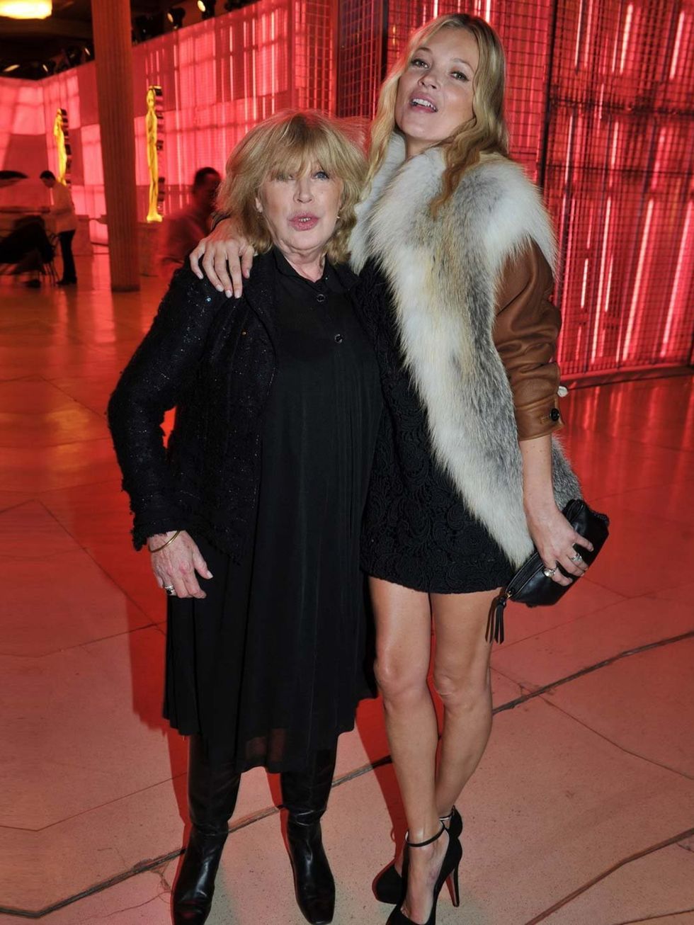<p>Kate Moss and Marianne Faithfull at the opening party for Prada's 24 Hours Museum</p>