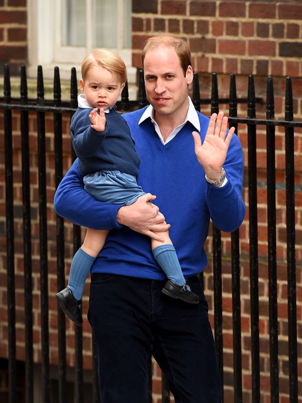 Prince William taking Prince George to meet his new sister.