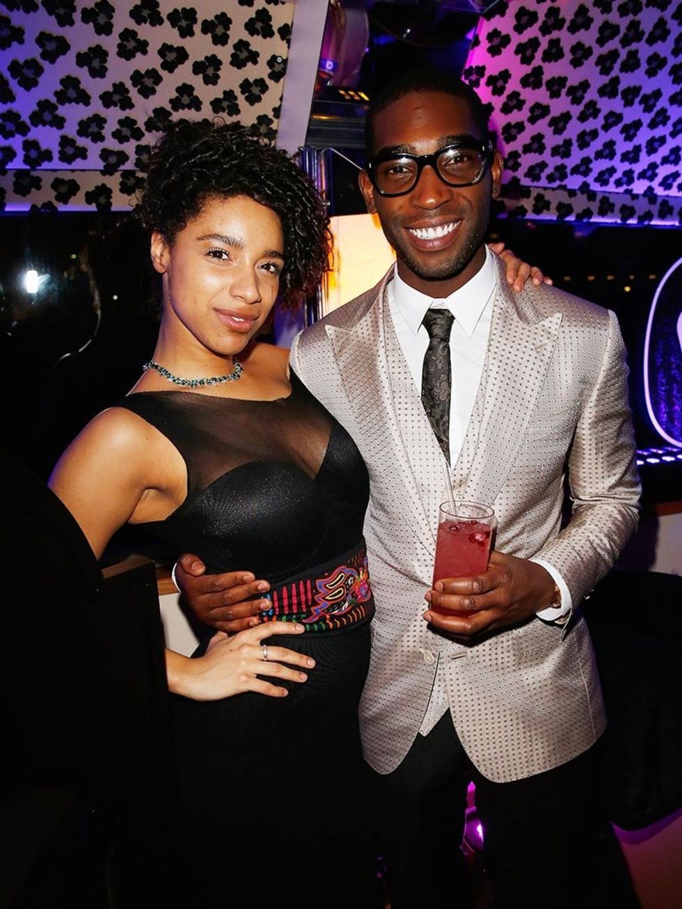 <p>Lianne La Havas and <a href="http://www.elleuk.com/elle-tv/fashion/tinie-tempah-elle-december-issue-video-behind-the-scenes">Tinie Tempah</a> at the Warner Music Group & Belvedere BRITs 2014 after-party.</p>
