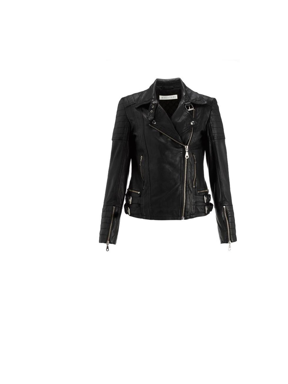 <p><a href="http://www.whistles.co.uk/fcp/categorylist/dept/shop?resetFilters=true">Whistles</a> extended shoulder leather jacket, £295</p>