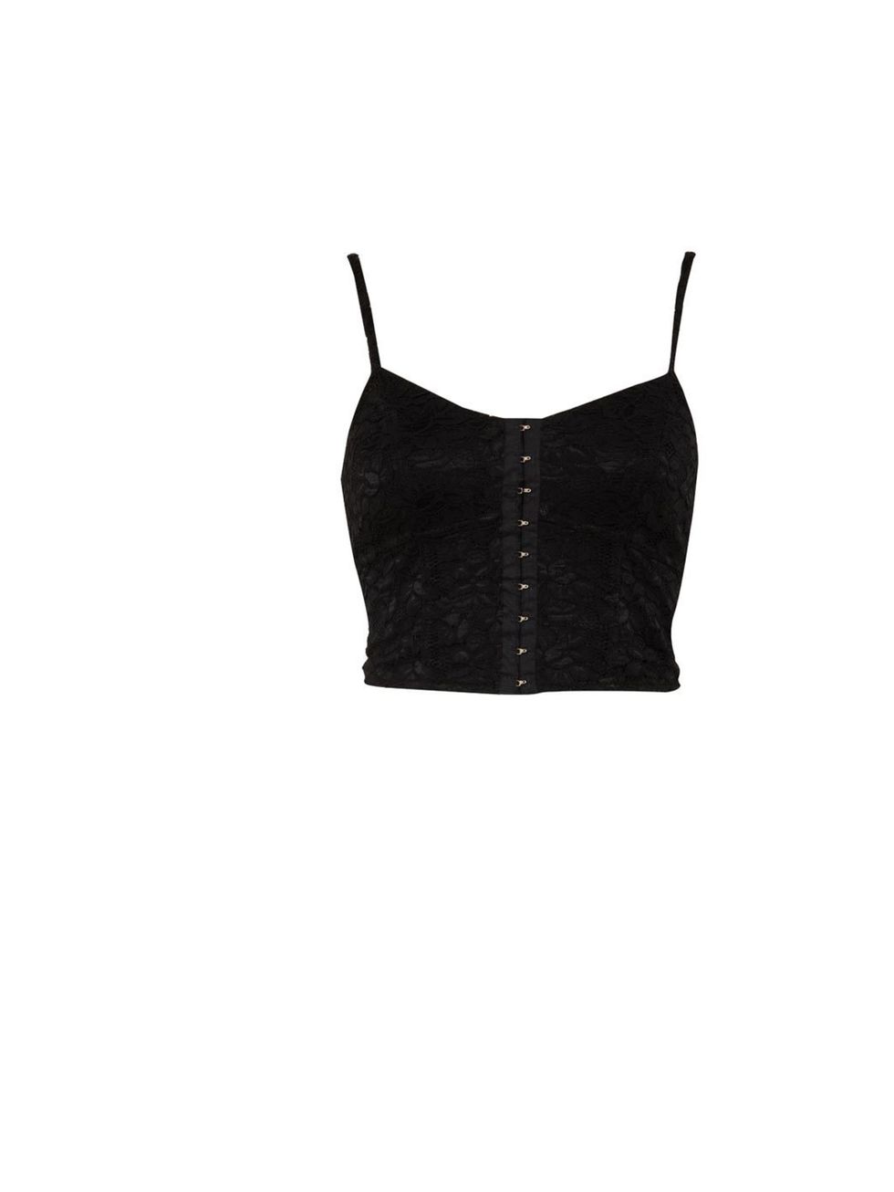 <p><a href="http://www.riverisland.com/Online/women/tops/going-out-tops/black-lace-bralet-616231">River Island</a> lace bralet, £20</p>