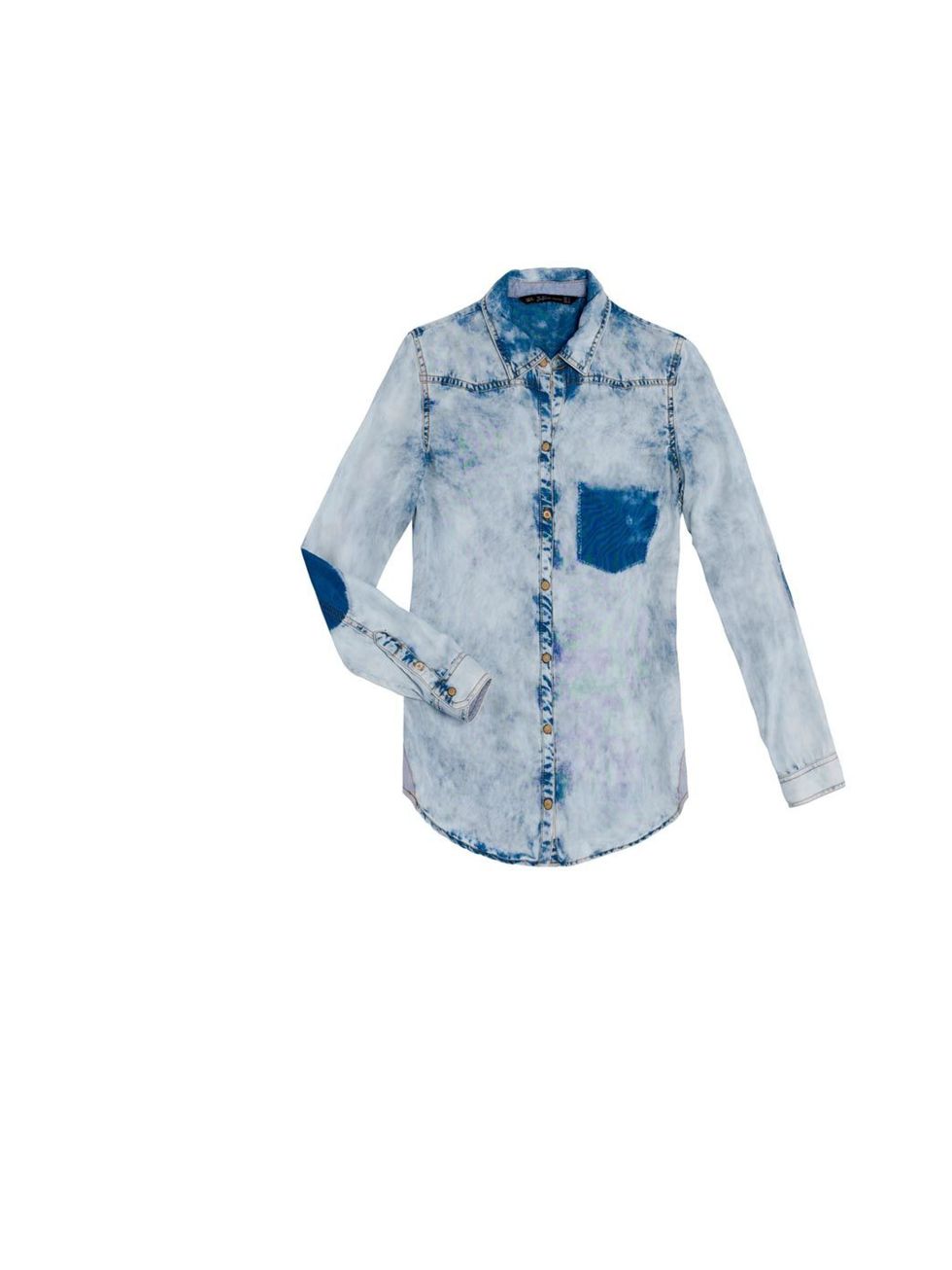 <p>Zara denim shirt, £29.99, for stockists call 0207 534 9500</p>