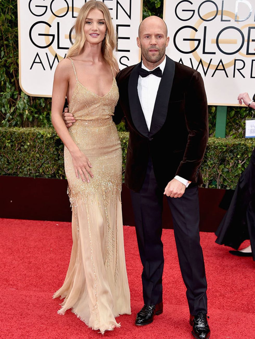 Rosie Huntington-Whiteley and Jason Statham attend the Golden awards in LA, January 2016.