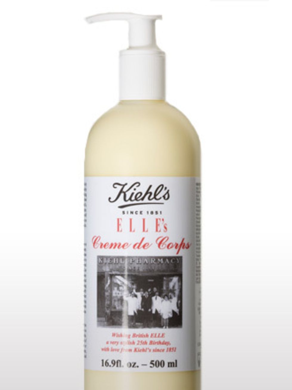 <p>This is a cult beauty product, which is why Team ELLE was so pleased to have the brand make a limited-edition bottle in the magazines honour. Rich and luxurious, we promise youll be hooked.</p><p>Happy Birthday ELLE Crème de Corps, £43 by Kiehls</p>