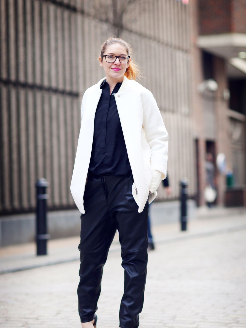 <p>Natasha Pearlman - Deputy Editor.</p>

<p>Zara coat and trousers, Prada glasses, Banana Republic shirt and Whistles shoes.</p>